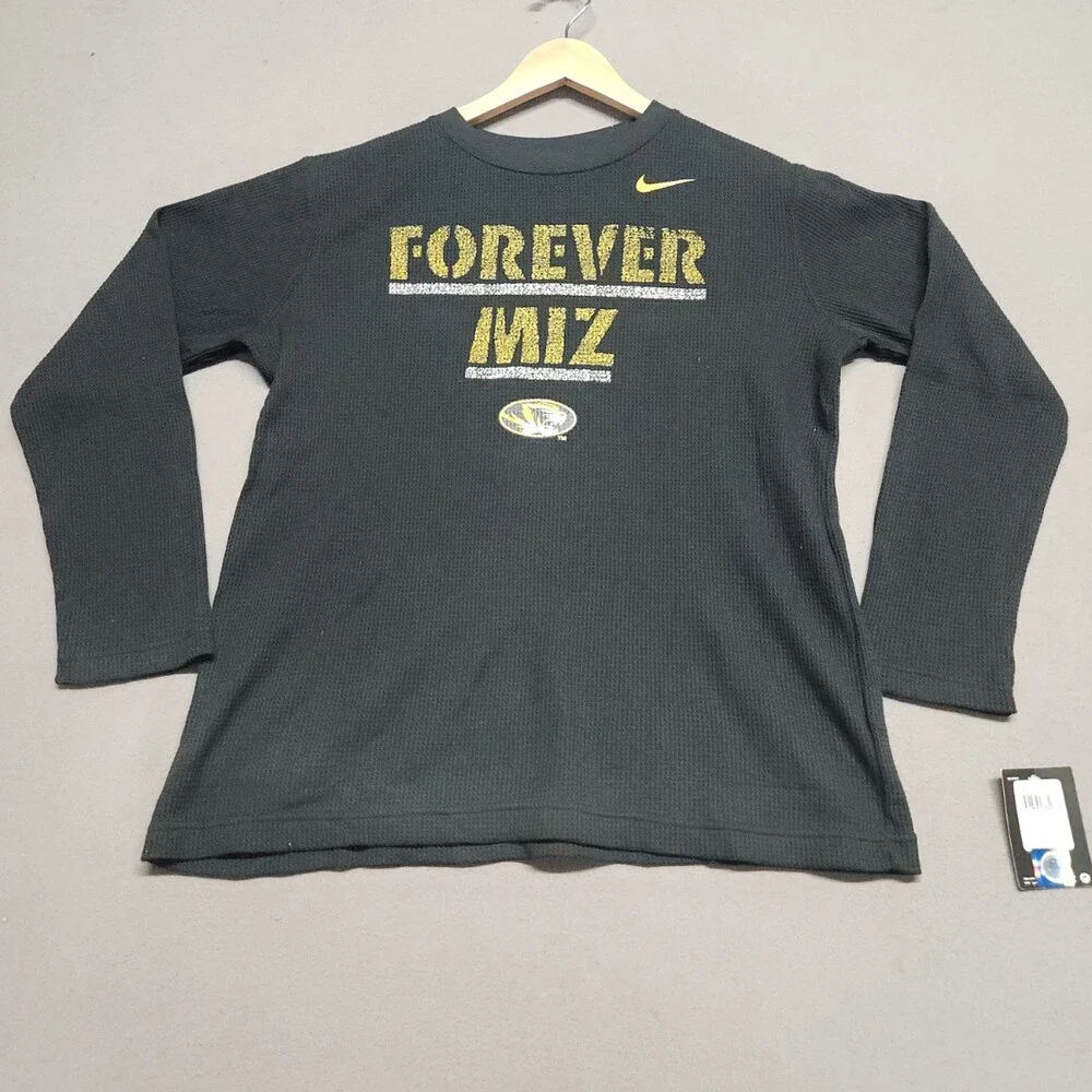 Nike Forever MIZ Long Sleeve Black Graphic Crew Neck Shirt Size L Men's New